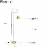 Lampadaire design LED doré moderne Iron