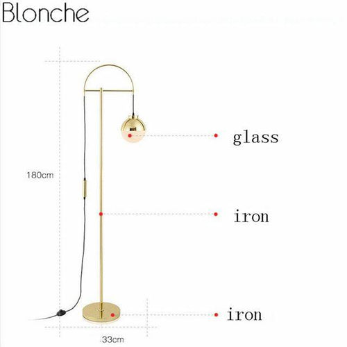 Lampadaire design LED doré moderne Iron