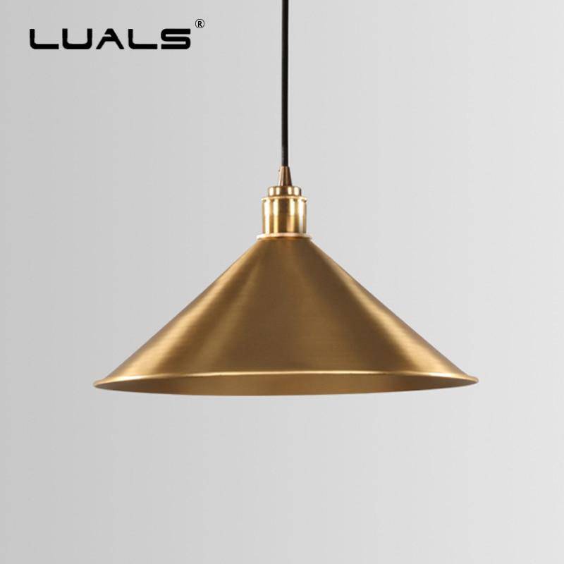 Suspension design LED en forme de cône doré Retro - vue 4 sur 4
