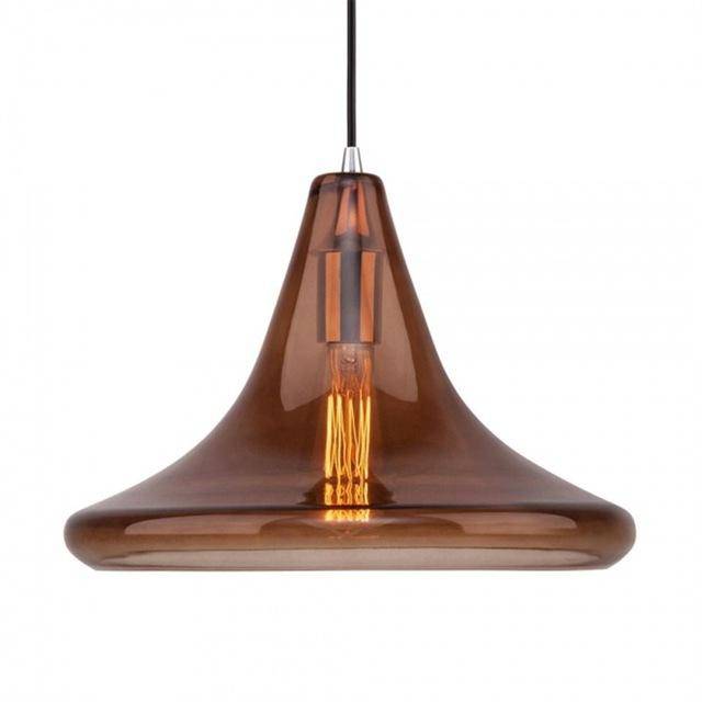 Suspension design en verre triangulaire à LED - vue 3 sur 6