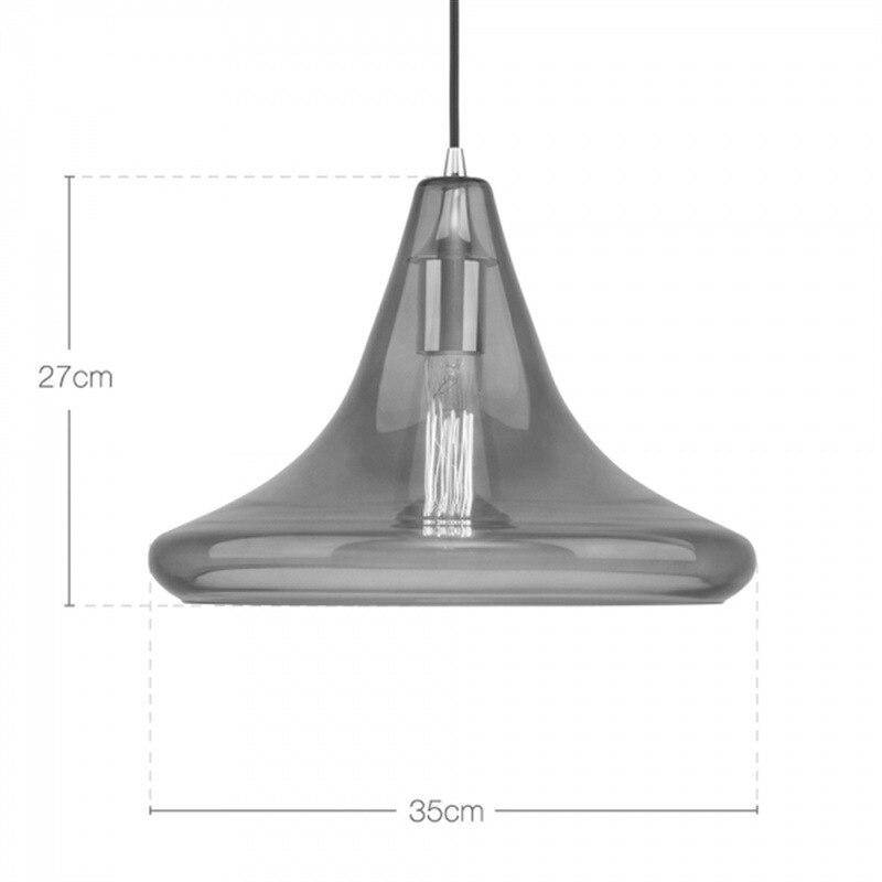 Suspension design en verre triangulaire à LED - vue 4 sur 6
