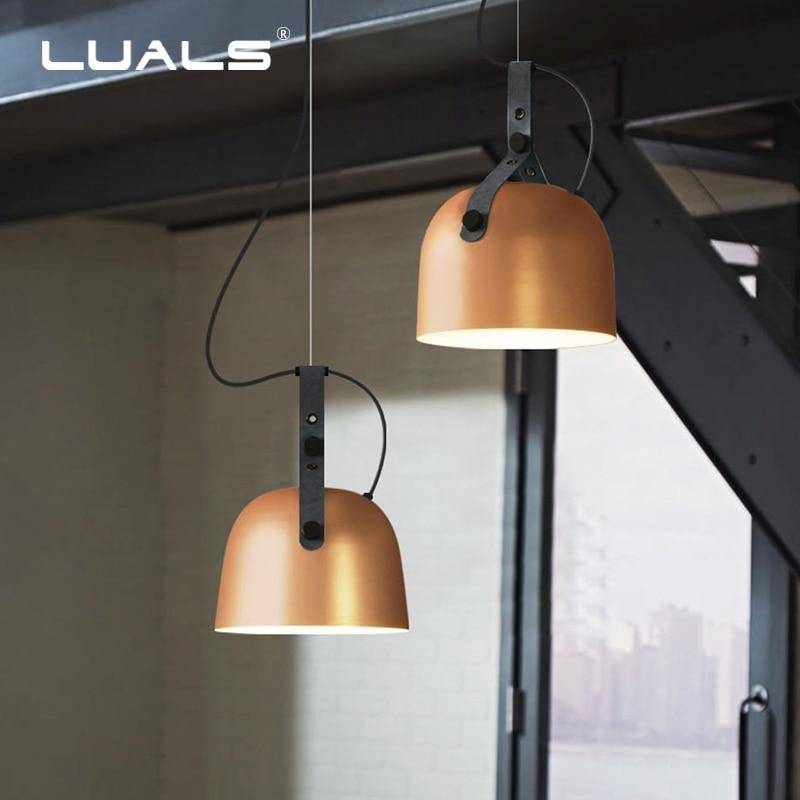 Suspension design LED avec abat-jour en métal arrondi Loft - vue 5 sur 11