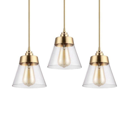 Suspension design à LED avec abat-jour en verre et doré Light Loft