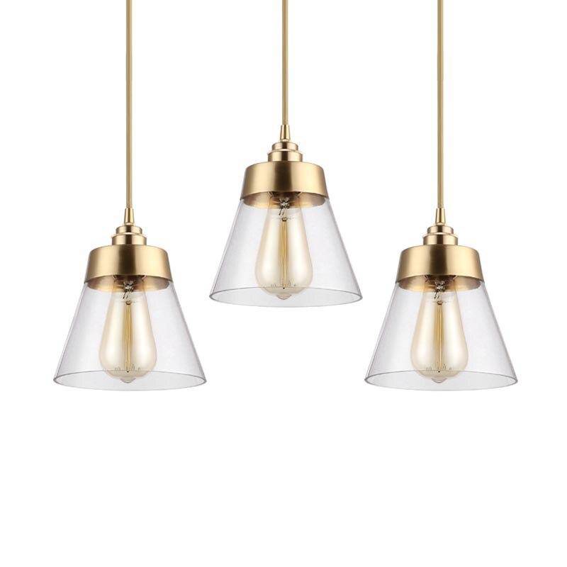 Suspension design à LED avec abat-jour en verre et doré Light Loft