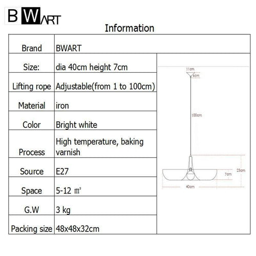 Suspension LED design arrondie Country Bwart