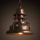 Suspension industrielle LED avec abat-jour cuivré