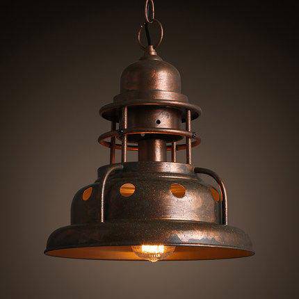 Suspension industrielle LED avec abat-jour cuivré