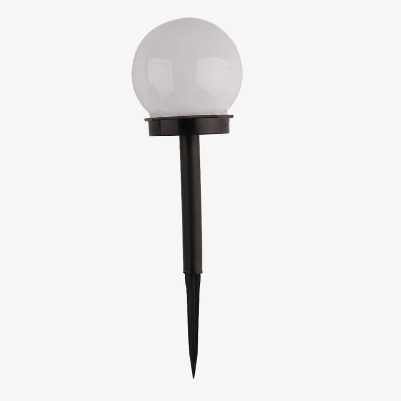 Lampe extérieur LED solaire boule blanche à piquer