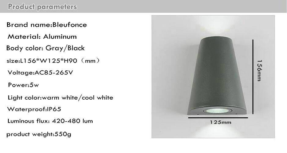 Applique extérieur en aluminium triangulaire Sconce - vue 8 sur 7