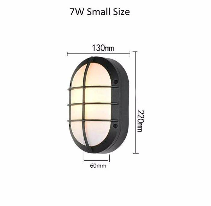 Applique extérieur LED moderne ovale à grille - vue 5 sur 4