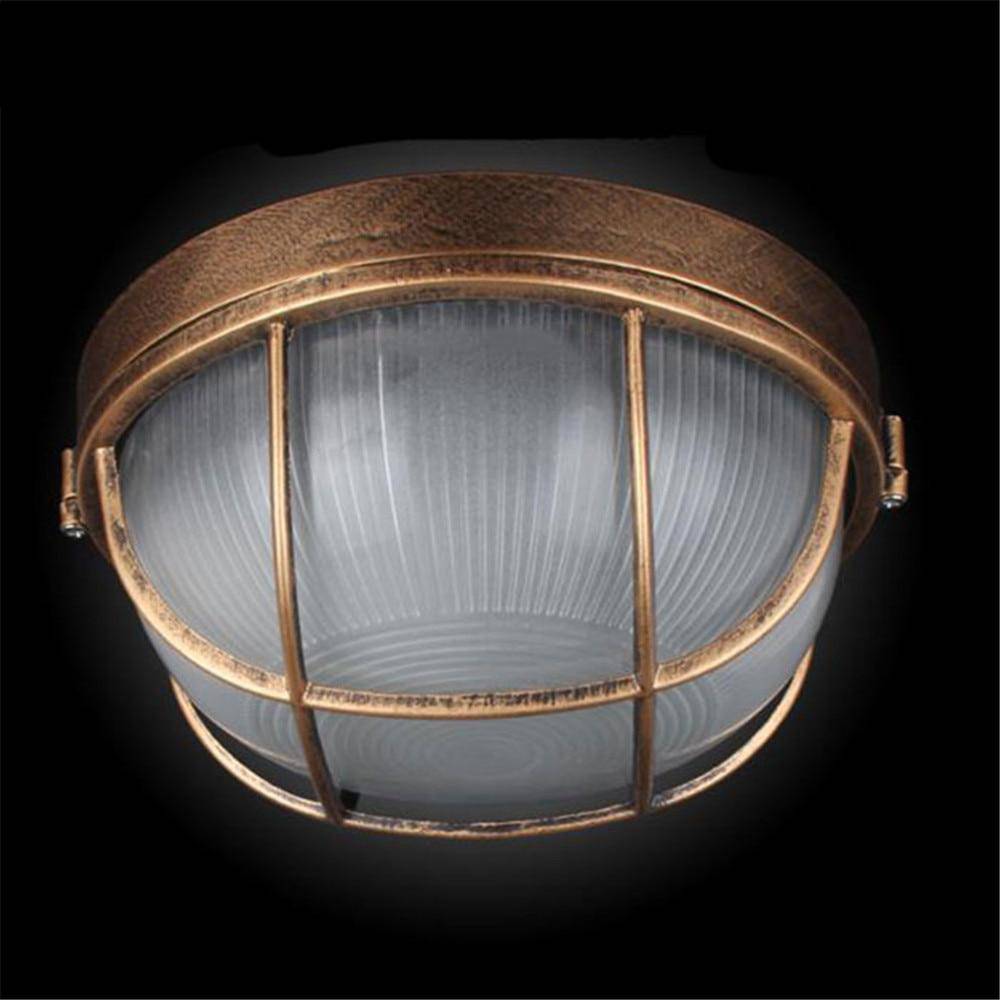 Plafonnier extérieur LED rond à gille vintage - vue 3 sur 4