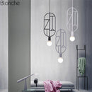 Suspension design moderne à LED formes colorées