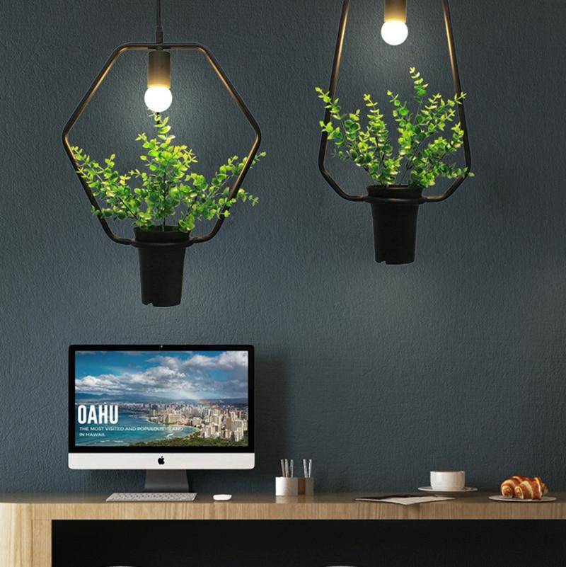 Suspension à forme avec plantes verte Trazos - vue 3 sur 12
