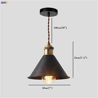Suspension design LED avec abat-jour en métal style industriel Loft