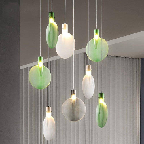 Suspension design disque en verre coloré à LED - vue 7 sur 6