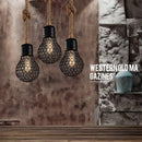 Suspension rustique LED avec imitation ampoule en métal
