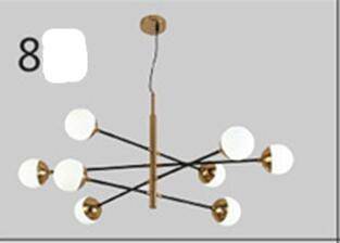 Lustre design à LED avec branches et boules en verre Designer - vue 6 sur 7