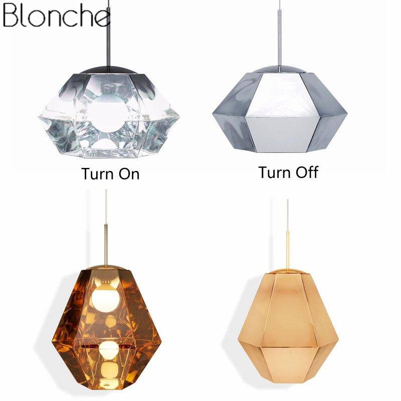 Suspension LED design géométrique en verre Diamond - vue 6 sur 10