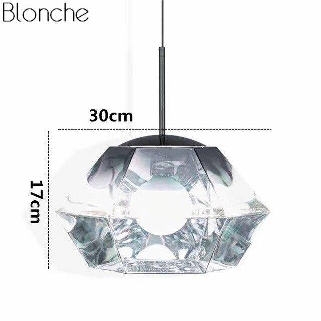 Suspension LED design géométrique en verre Diamond - vue 7 sur 10