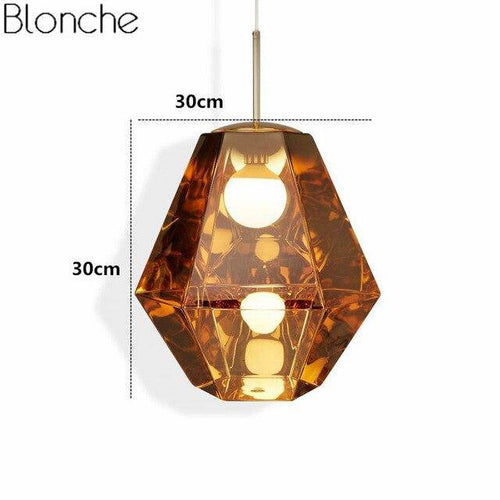 Suspension LED design géométrique en verre Diamond - vue 11 sur 10