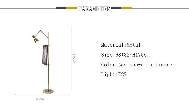 Lampadaire design moderne avec support cadre