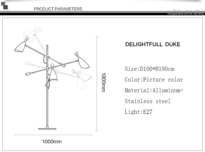 Lampadaire design à LED moderne rose doré et bras articulés - vue 9 sur 8