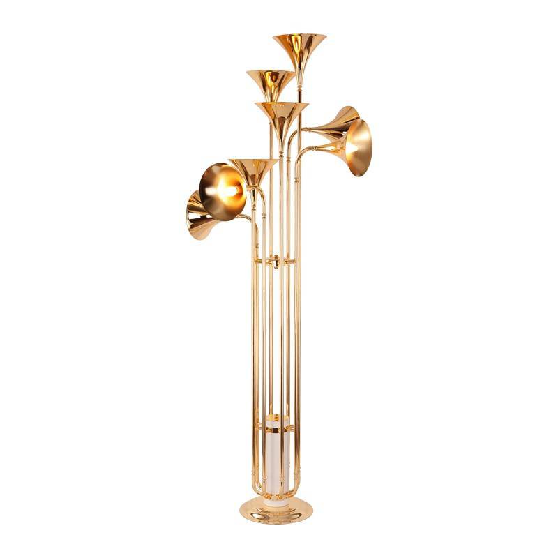 Lampadaire design moderne doré à LED Foyer - vue 4 sur 5