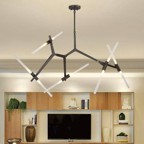 Lustre design scandinave avec plusieurs branches en tube