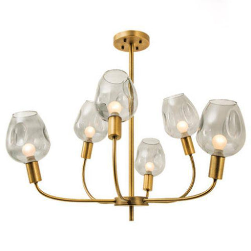 Lustre design doré et verre fumé Modern
