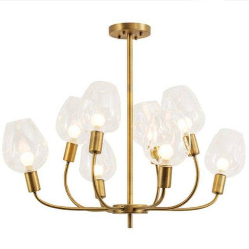 Lustre design doré et verre fumé Modern