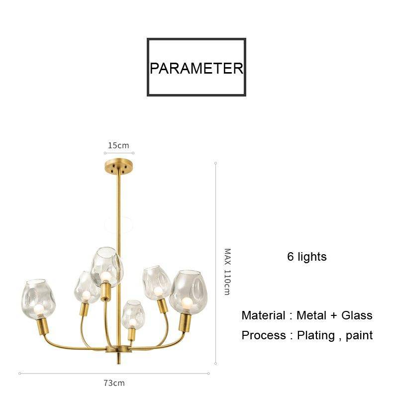 Lustre design doré et verre fumé Modern - vue 10 sur 12