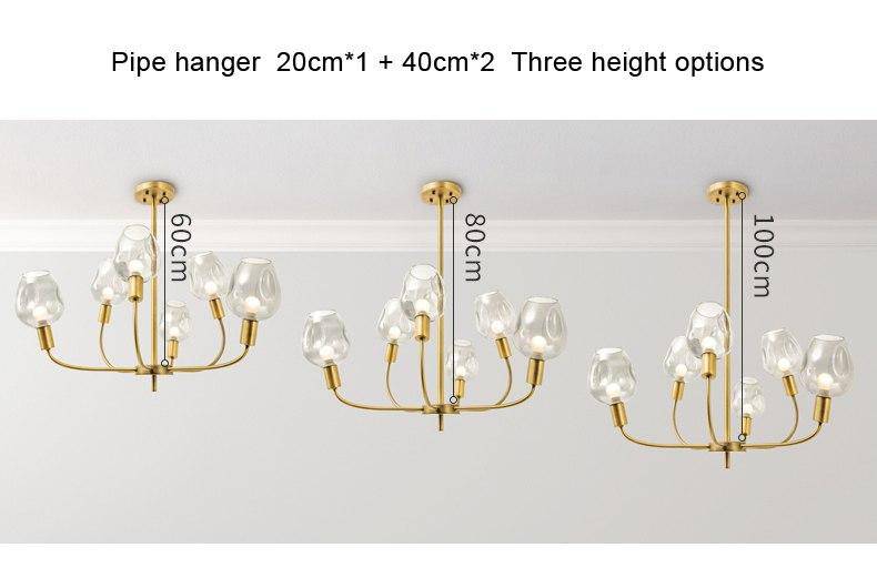 Lustre design doré et verre fumé Modern - vue 11 sur 12