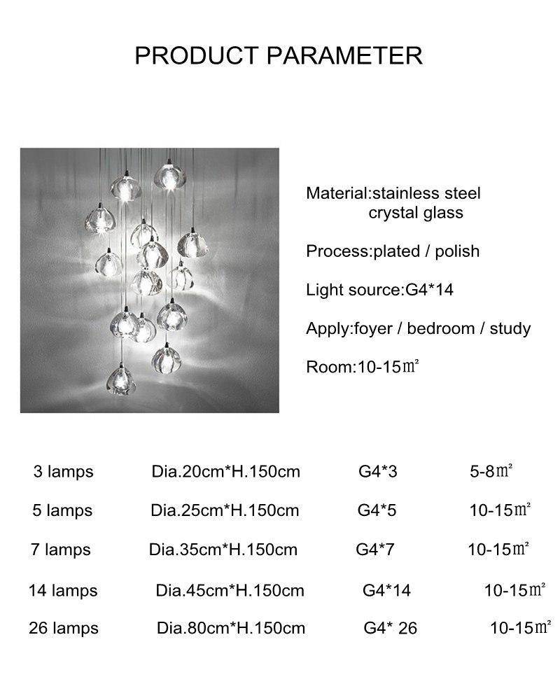 Lustre en crystal LED Clear - vue 6 sur 5