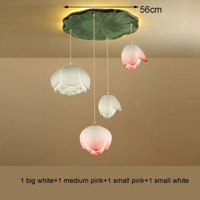 Suspension LED style chinois avec fleurs Lotus - vue 11 sur 18