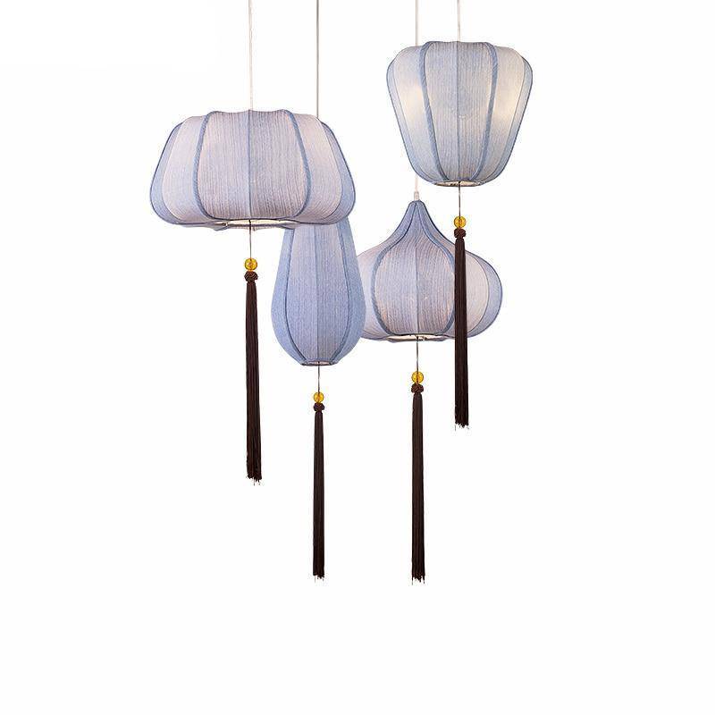 Suspension LED style chinois en tissu