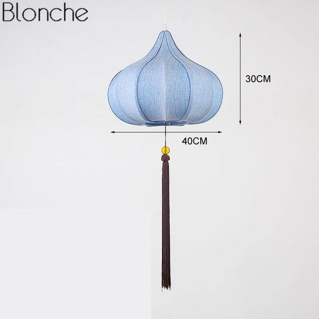 Suspension LED style chinois en tissu