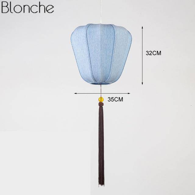 Suspension LED style chinois en tissu