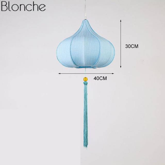 Suspension LED style chinois en tissu