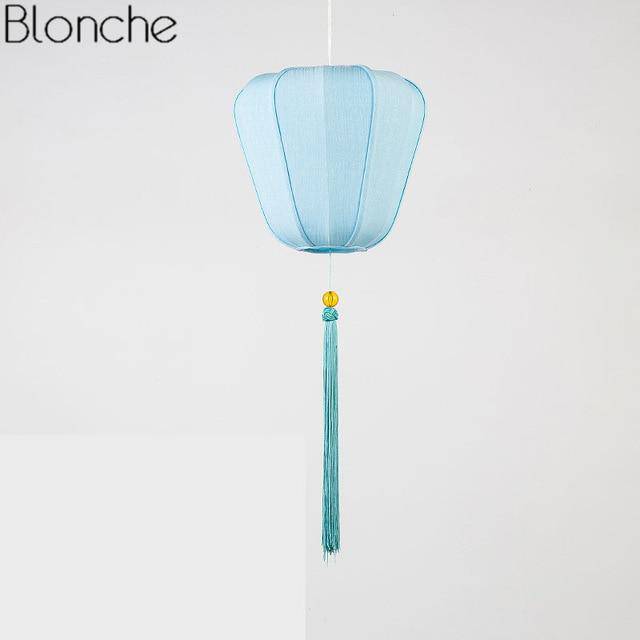 Suspension LED style chinois en tissu