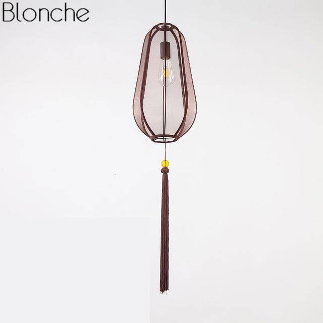 Suspension LED style chinois en tissu