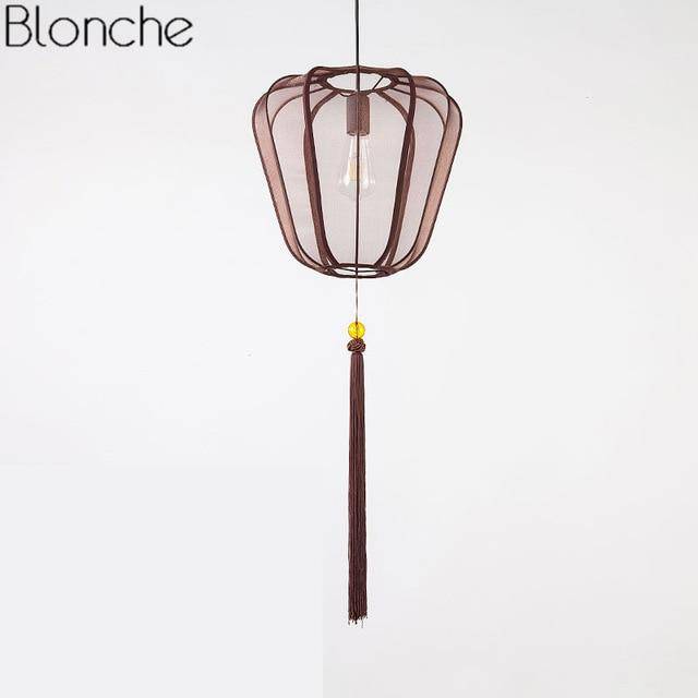 Suspension LED style chinois en tissu