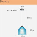 Suspension LED en verre design avec intérieur coloré