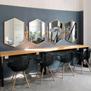 Miroir mural hexagonale en métal Nordic