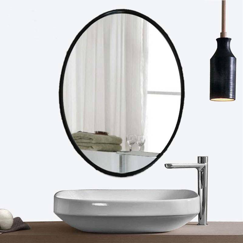 Miroir mural ovale cadre noir European
