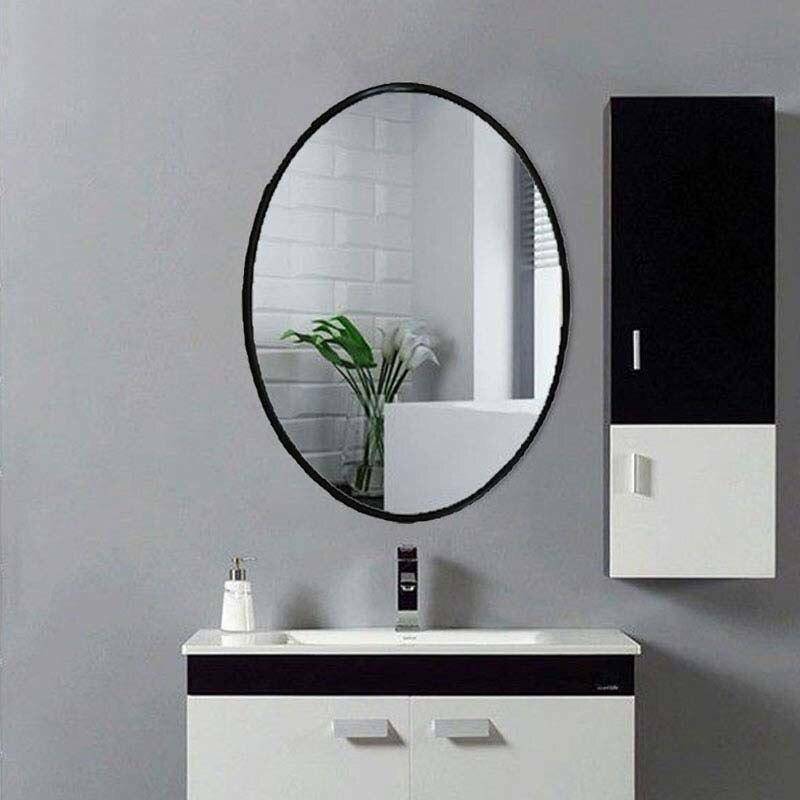 Miroir mural ovale cadre noir European