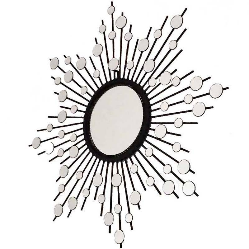 Grand miroir mural décoratif soleil rond Sun