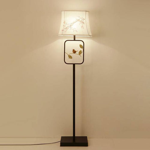 Lampadaire LED avec abat-jour en tissu European