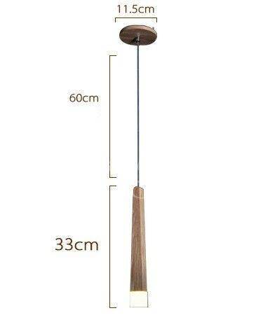 Suspension moderne longue barre en bois Nordic