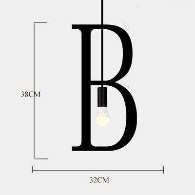 Suspension design LED avec Lettres en métal style Creative