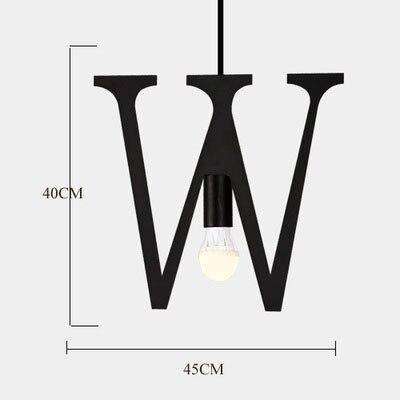 Suspension design LED avec Lettres en métal style Creative